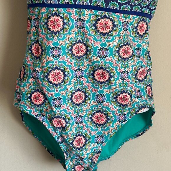 EUC - Catalina Royal Garden One Piece Swimsuit - Size 8/10 - Picture 6 of 9
